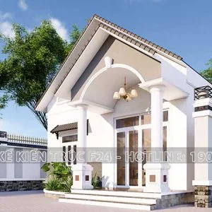 bản thiết kế nh&agrave; m&aacute;i th&aacute;i 1 trệt 3 ph&ograve;ng ngủ