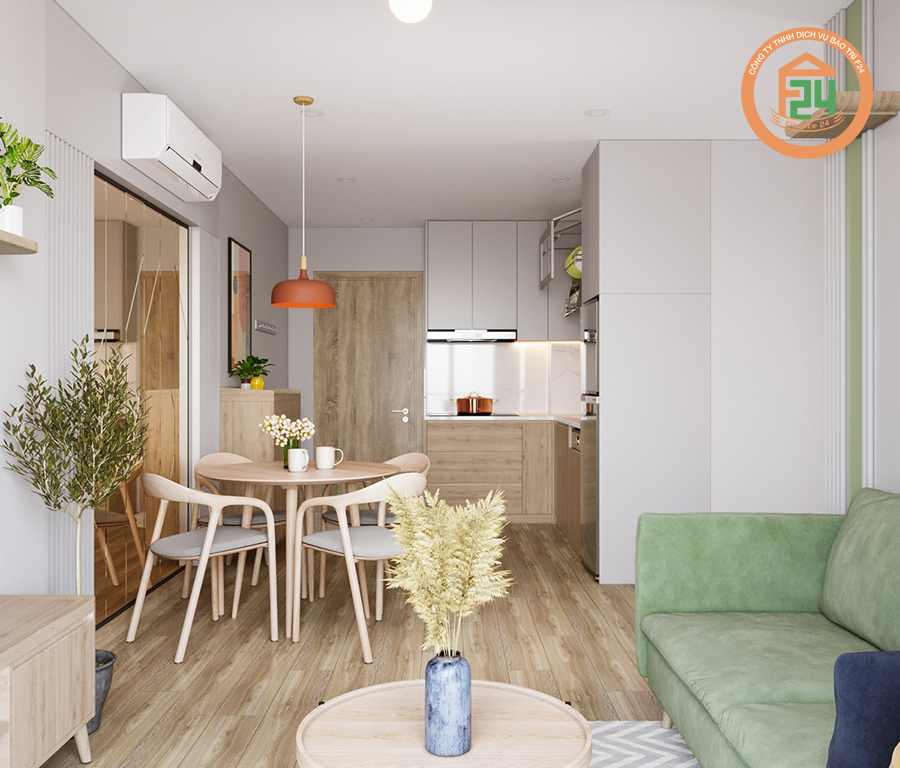 Thiết kế nội thất chung cư 2 phòng ngủ đơn giản hiện đại 4 36