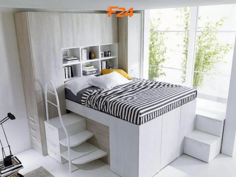 Thiết kế giường kế góc tường https://f24.vn/noi-that-thong-m…ho-phong-ngu-nho/
