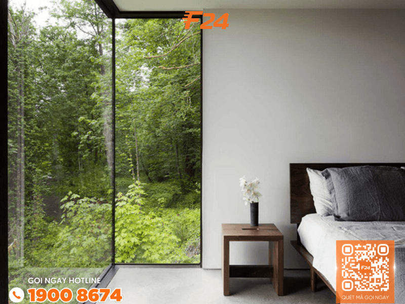 Giường kiểu tối giản https://f24.vn/noi-that-thong-m…ho-phong-ngu-nho/