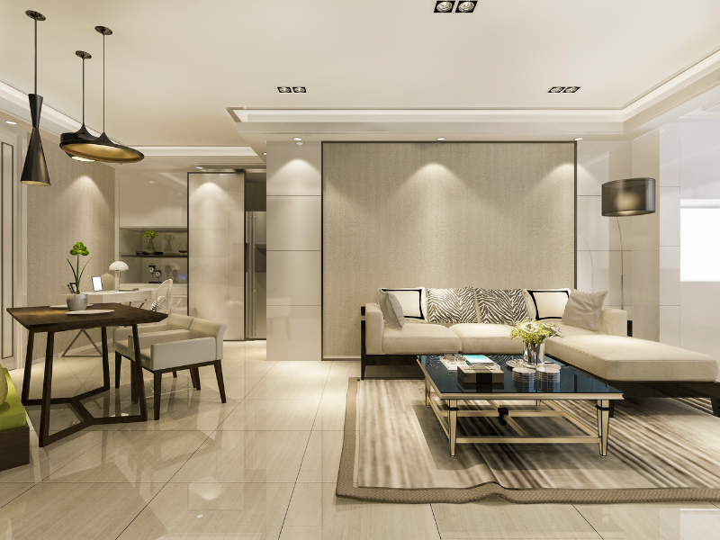 Những ý tưởng thiết kế nội thất phòng khách nhà ống đẹp 4m 1 Phòng khách liên thông phòng ăn