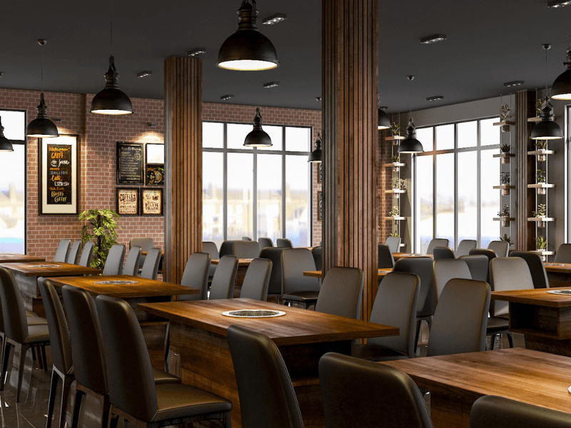 Thiết kế thi công nội thất nhà hàng BBQ với tone màu nâu 4 thiết kế thi công nội thất nhà hàng