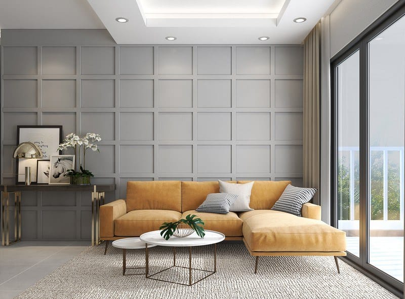 ph&ograve;ng kh&aacute;ch trong nội thất chung cư 2 ph&ograve;ng ngủ