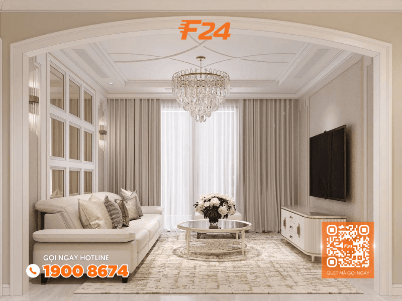 Mẫu Thiết Kế Nội Thất Chung Cư Cao Cấp Phong Cách Tân Cổ Điển 2 noi that tan co dien 6