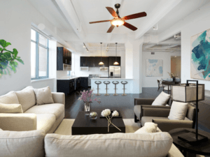 Nội thất phòng khách liền bếp