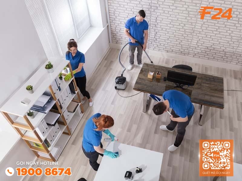 Quy tr&igrave;nh dọn vệ sinh văn ph&ograve;ng đ&uacute;ng chuẩn - F24