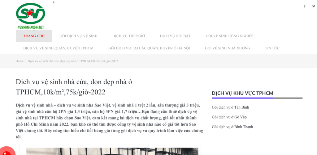 Vesinhnhao24h.net - Dịch vụ vệ sinh c&ocirc;ng nghiệp Sao Việt