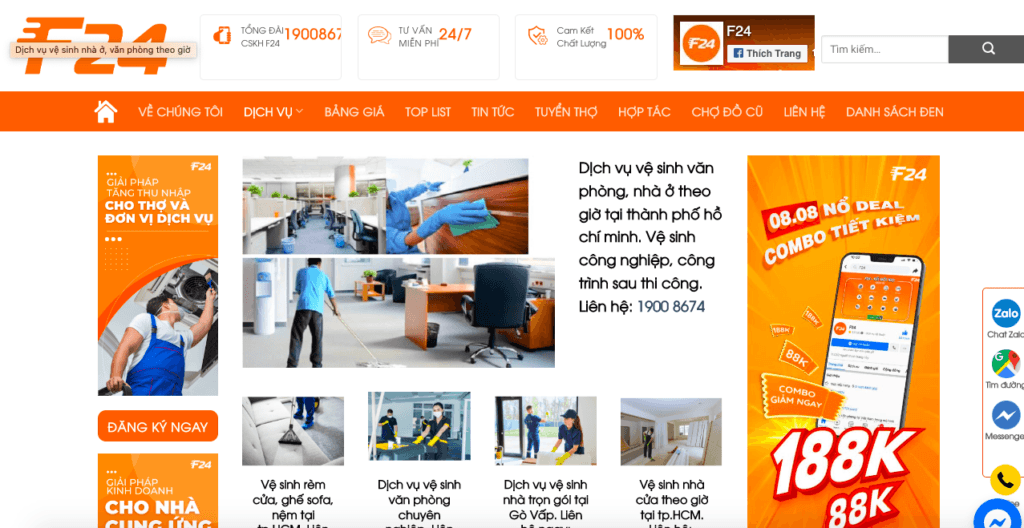 DỊCH VỤ VỆ SINH C&Ocirc;NG NGHIỆP CỦA F24