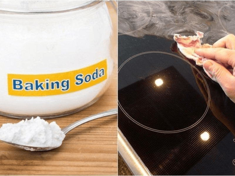 D&ugrave;ng baking soda để loại bỏ c&aacute;c vết bẩn cứng đầu tr&ecirc;n bếp 