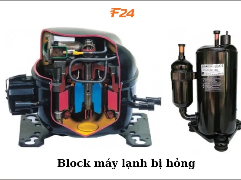 Nguyên nhân cục nóng máy lạnh không chạy và cách khắc phục 3 Block may lanh bi hong
