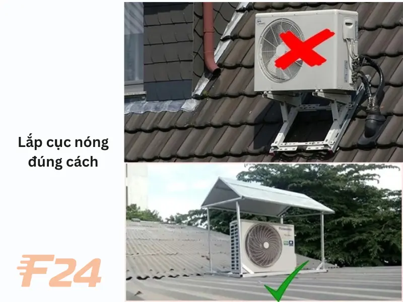 Lắp cục n&oacute;ng ở nơi tho&aacute;ng m&aacute;t