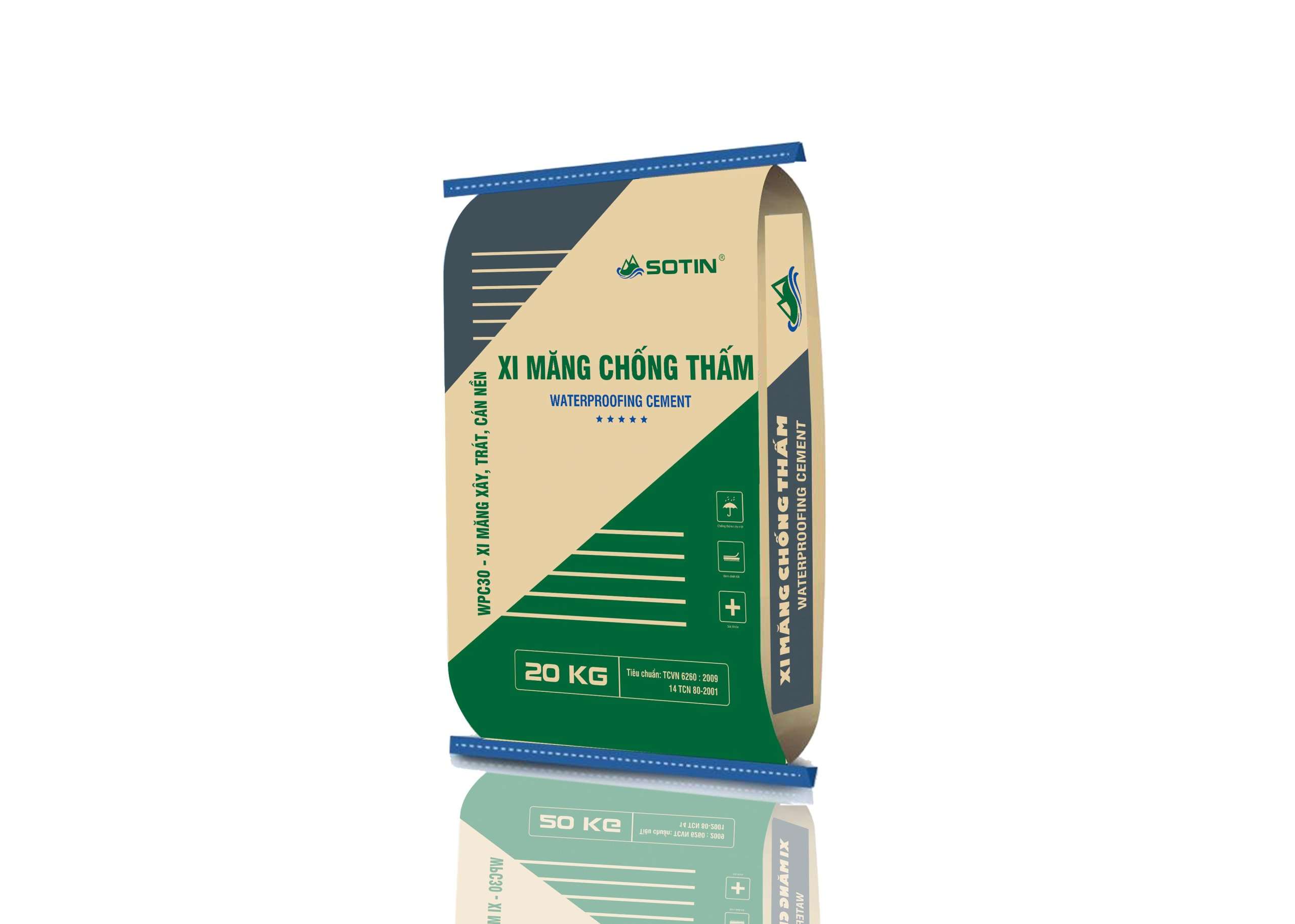 Đây là dòng xi măng chống thấm chuyên dụng kháng nước Xi Mang Chong Tham Sotin WPC 30