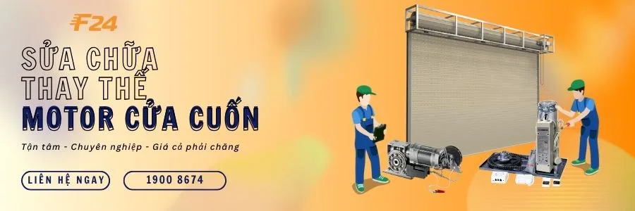ảnh thay motor cửa cuốn