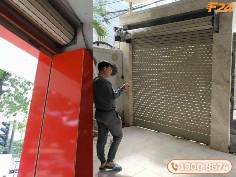 cửa cuốn ray dẫn hướng &acirc;m tường