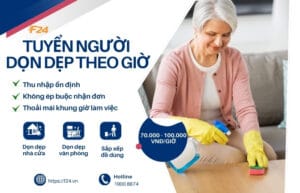F24 tuyển người dọn dẹp theo giờ