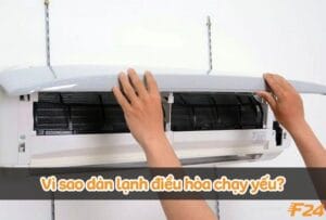 dàn lạnh điều hòa chạy yếu