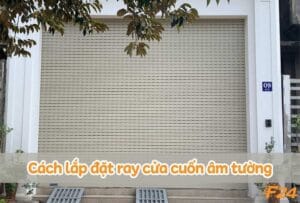 lắp ray cửa cuốn âm tường