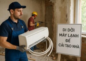 Di dời máy lạnh khi cải tạo nhà