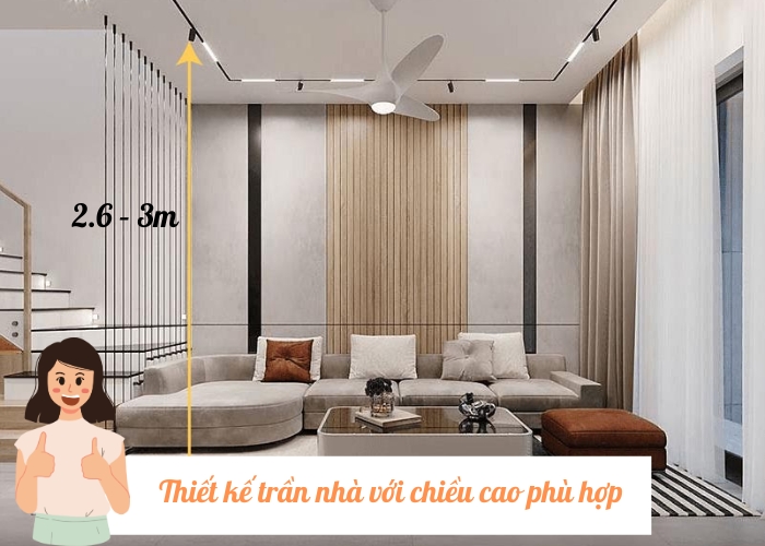 chiều cao trần nh&agrave;