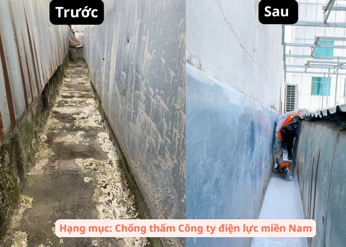 Hạng mục chống thấm tại công ty điện lực miền Nam dự án chống thấm của F24