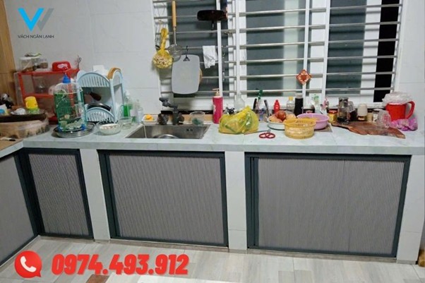Sử dụng vách ngăn tổ ong làm cửa tủ bếp, giải pháp thay thế cánh tủ truyền thống. Vách ngăn tổ ong làm cửa tủ bếp hiện đại