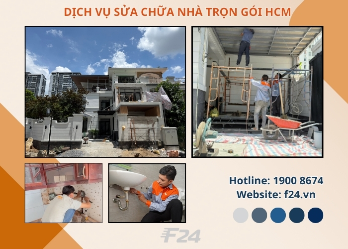 F24 nhận thi công sửa chữa nhà trọn gói HCM và các tỉnh lân cận dịch vụ sửa chữa nhà trọn gói