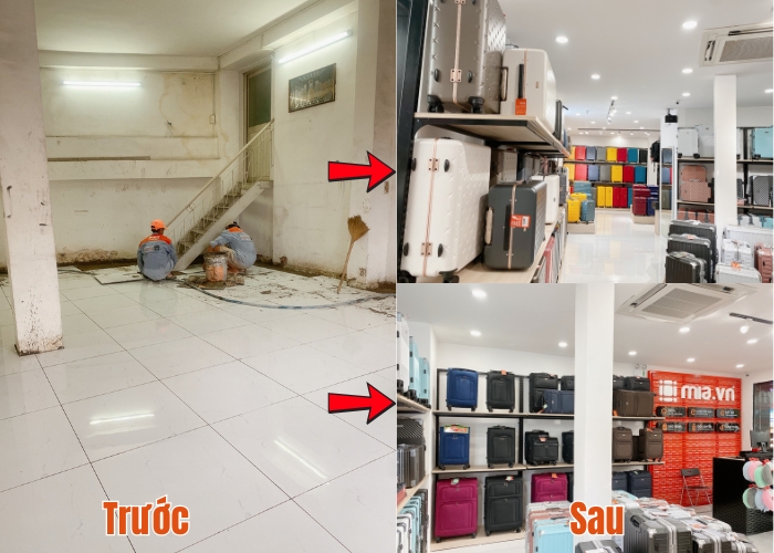 Dự án thực tế: Cải tạo cửa hàng Vali Mia (51 Trường Chinh) thi công cải tạo cửa hàng vali mia