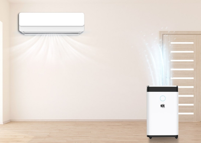 Sử dụng m&aacute;y h&uacute;t ẩm khi d&ugrave;ng điều h&ograve;a