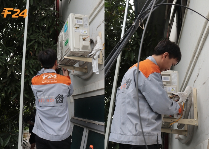 F24 Vietnam – Kiểm tra và bảo dưỡng cục nóng điều hòa toàn diện Dịch vụ bảo trì – vệ sinh điều hòa toàn diện