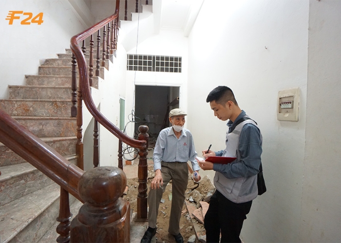 Nhân viên kỹ thuật đến khảo sát và lập phương án tháo dỡ khảo sát và lập phương án tháo dỡ