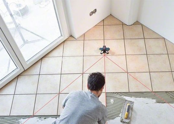 Đánh dấu điểm đặt gạch Đánh dấu điểm đặt gạch