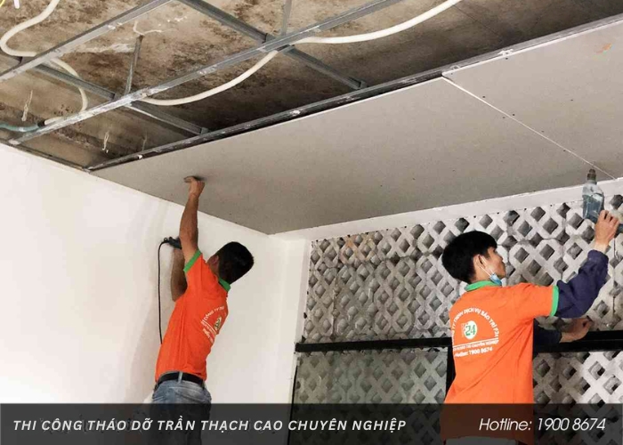 F24 Vietnam – Thi công tháo dỡ trần thạch công chuyên nghiệp, không gây bụi F24 thi công tháo dỡ trần thạch cao