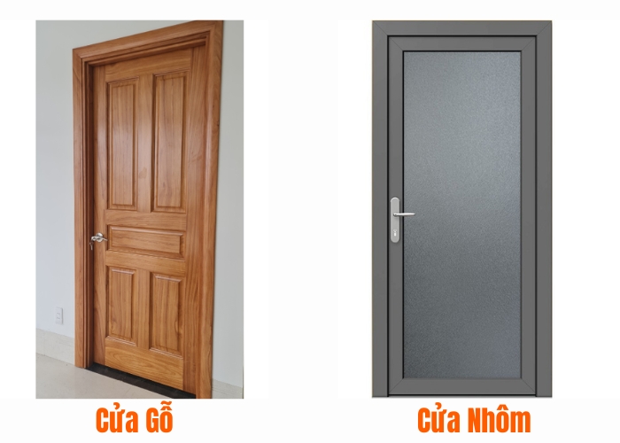 Cửa gỗ và cửa nhôm thay cửa gỗ bằng cửa nhôm