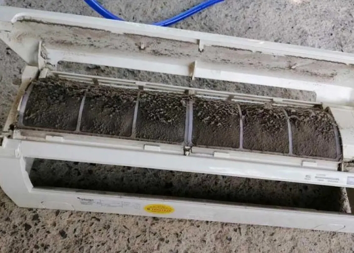 Bụi bẩn bám nhiều trên dàn lạnh Vệ sinh máy lạnh 1 ngựa
