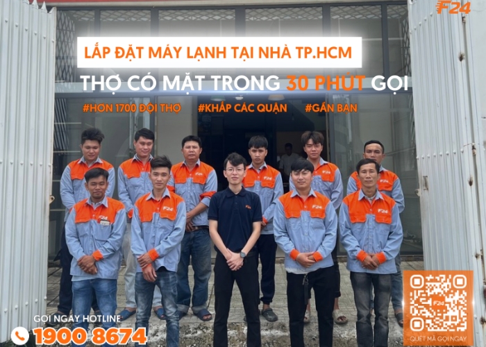 Đội ngũ thợ lành nghề của F24 Đội ngũ thợ lành nghề vệ sinh máy lạnh 1 ngựa chuyên nghiệp