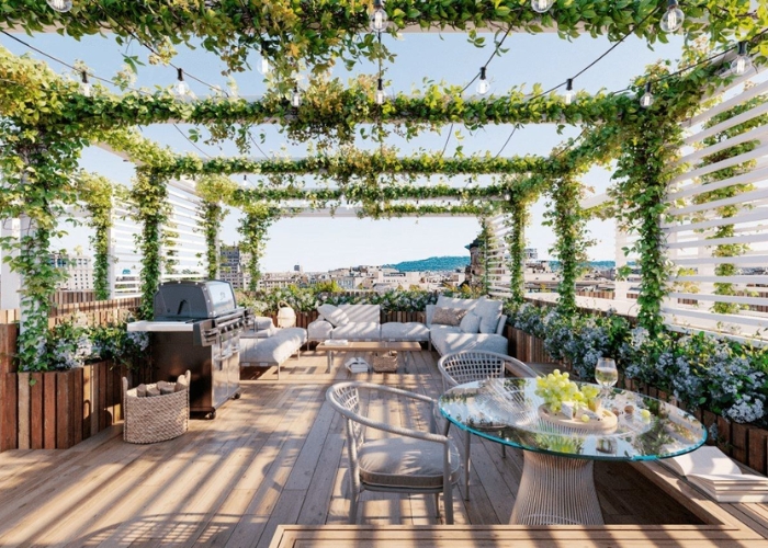 Cải tạo sân thượng thành nơi sinh hoạt chung