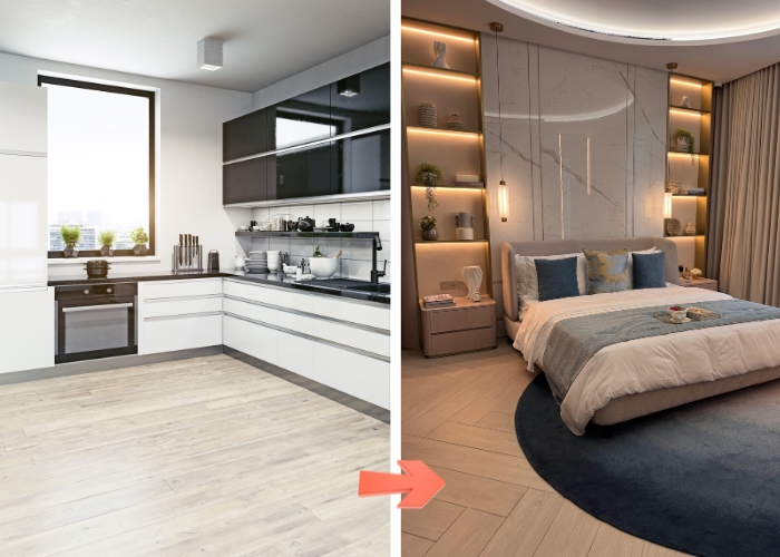 cải tạo nhà bếp thành phòng ngủ