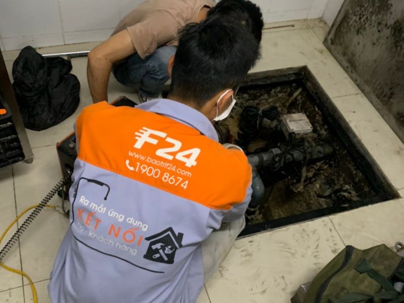 chọn F24 để lắp đặt máy bơm nước