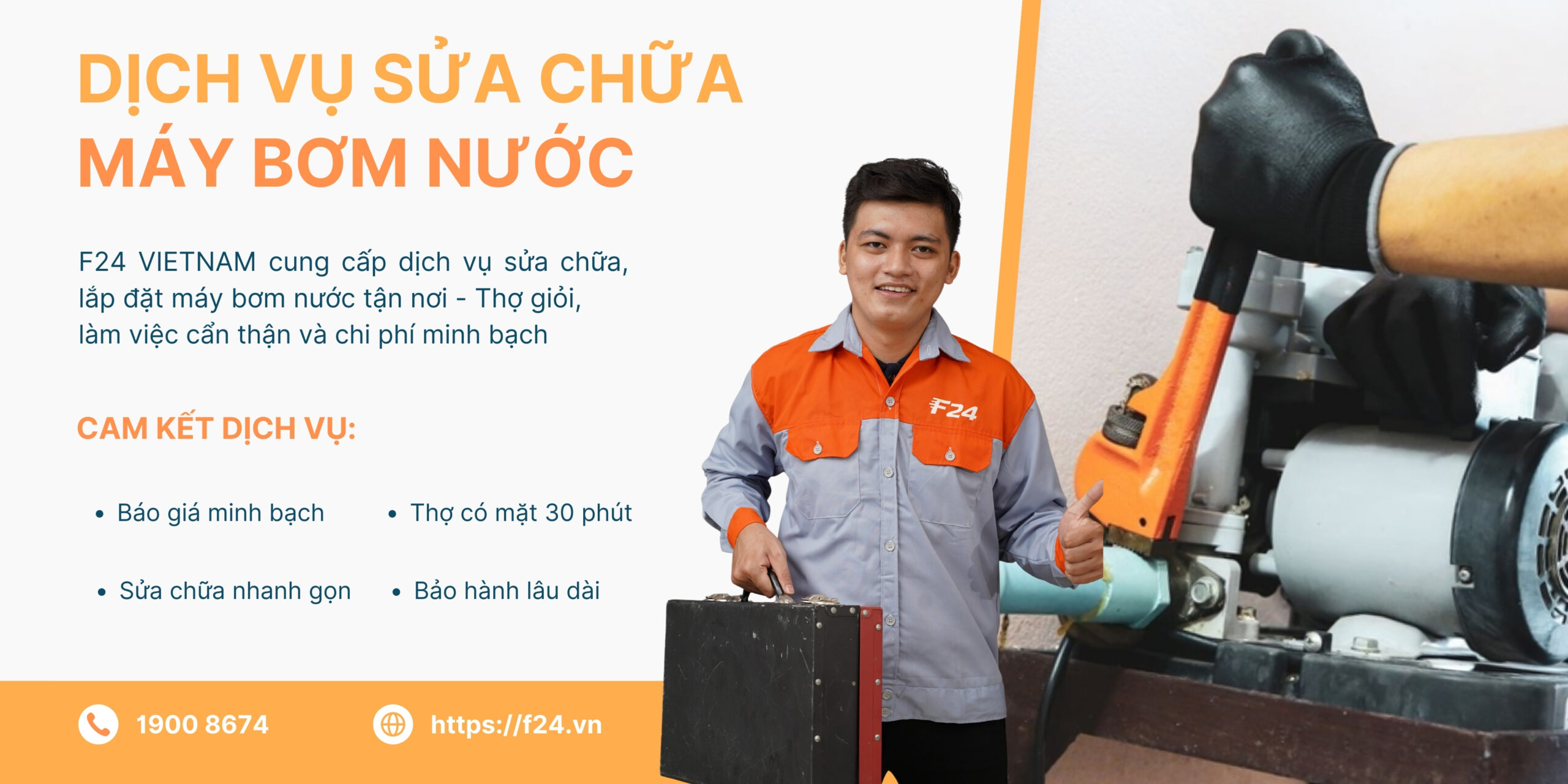F24 Vietnam – Dịch vụ sửa chữa máy bơm nước uy tín, tận nơi sửa chữa máy bơm nước