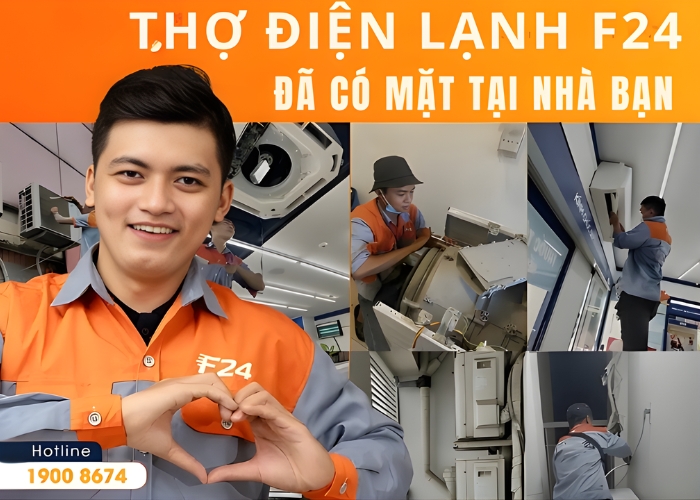 Đội ngũ thợ tại F24 chuy&ecirc;n sửa chữa, bảo dưỡng, bảo vệ c&aacute;c thiết bị điện lạnh