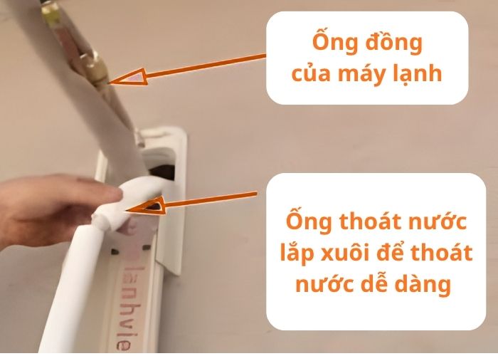 Ống thoát ước máy lạnh được lắp xuôi đúng kỹ thuật Ống thoát nước máy lạnh