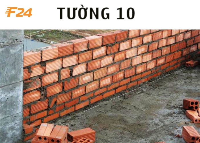 Tường 10 hay còn gọi là tường con kiến có độ dày 110mm Xây nhà tường 10