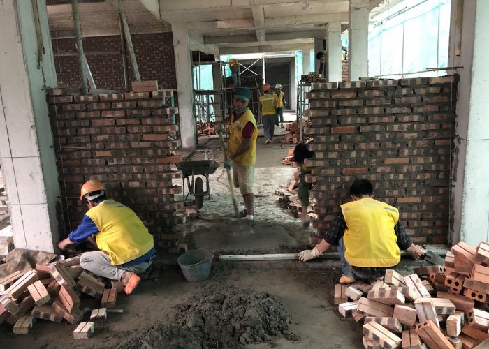 chuẩn bị trước khi xây tường