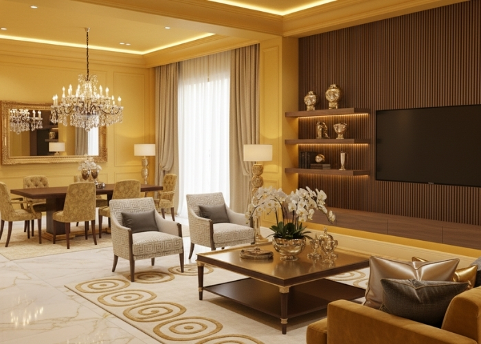 Màu tường vàng phù hợp với người mệnh Thổ Màu tường vàng phù hợp với người mệnh Thổ