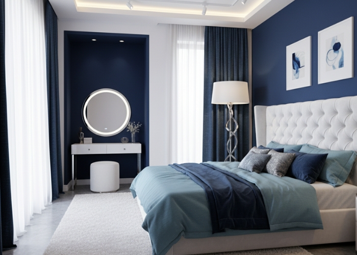 Màu tường xanh dương phù hợp với người mệnh Thủy Màu tường xanh dương phù hợp với người mệnh Thủy