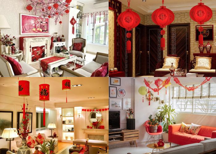 M&agrave;u sơn ph&ograve;ng kh&aacute;ch đ&oacute;n tết