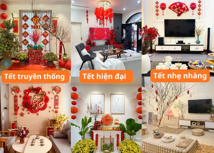 Phong c&aacute;ch sơn ph&ograve;ng kh&aacute;ch ng&agrave;y tết