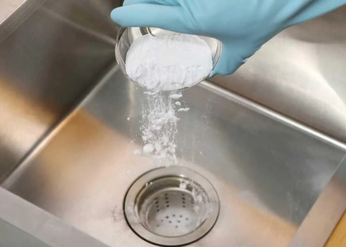 Th&ocirc;ng tắc bồn rửa bằng baking soda