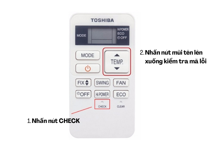 c&aacute;ch kiểm tra m&atilde; lỗi m&aacute;y lạnh toshiba