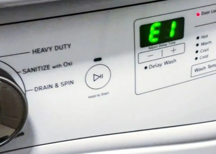 m&aacute;y giặt aqua cửa ngang b&aacute;o lỗi E1